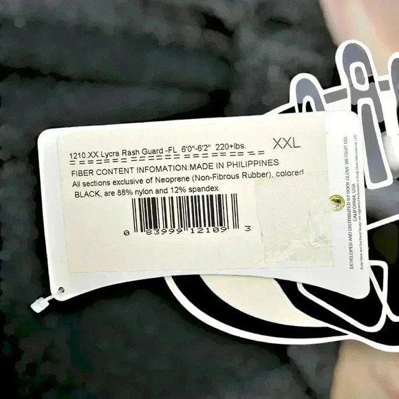 Body Glove wet suit rash guard with sticker Vintage short sleeved  black NWT XXL - Picture 4 of 7